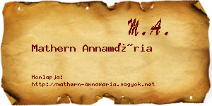 Mathern Annamária névjegykártya